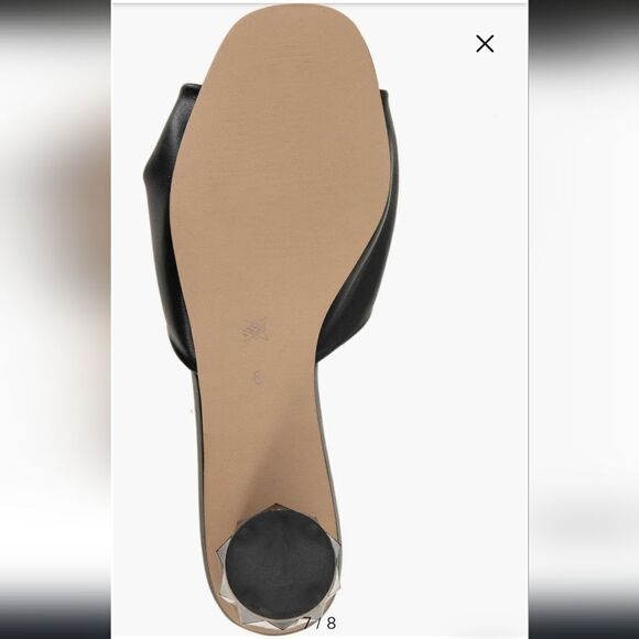 New BCBGeneration Mebba Slide Sandal BCBG black glass crystal clear heel size 7 - Picture 4 of 7